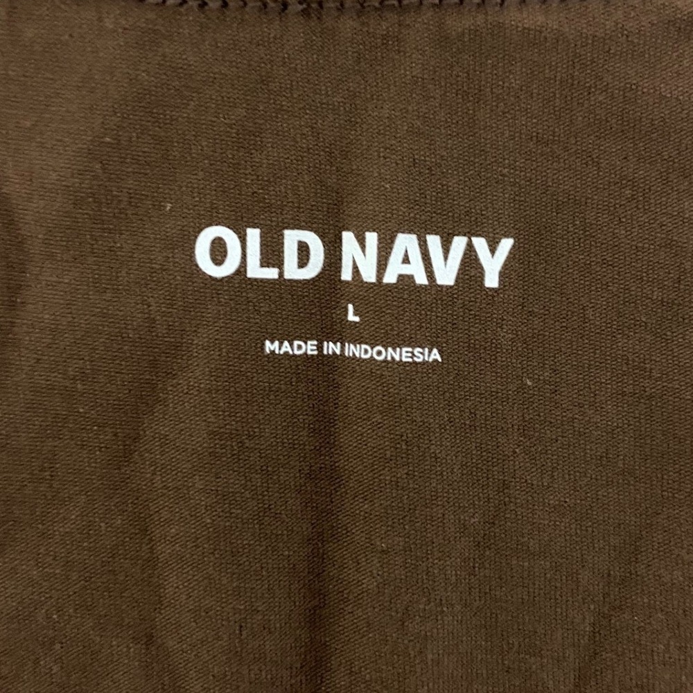 Old Navy Chocolate Brown V-Neck Short Sleeve Stretch‎ Cotton Bodysuit Large L - Picture 5 of 8